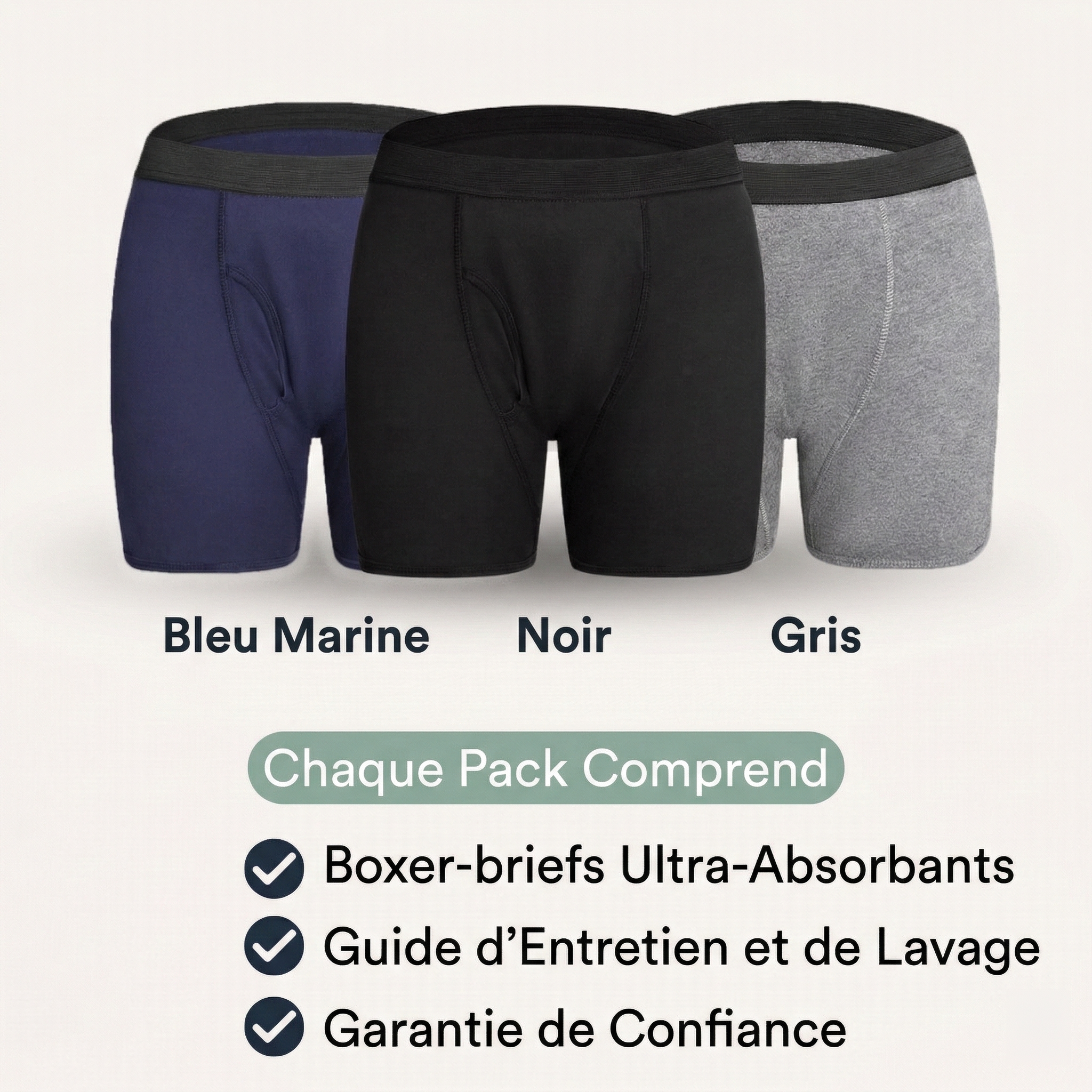 Boxer Serenis™️ Sous-vêtement absorbant discret contre les fuites urinaires