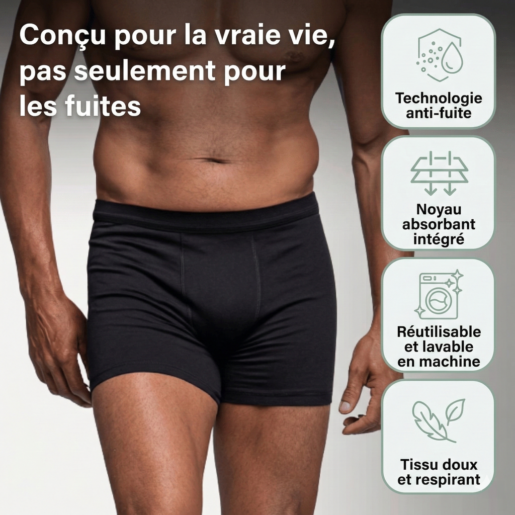 Boxer Serenis™️ Sous-vêtement absorbant discret contre les fuites urinaires