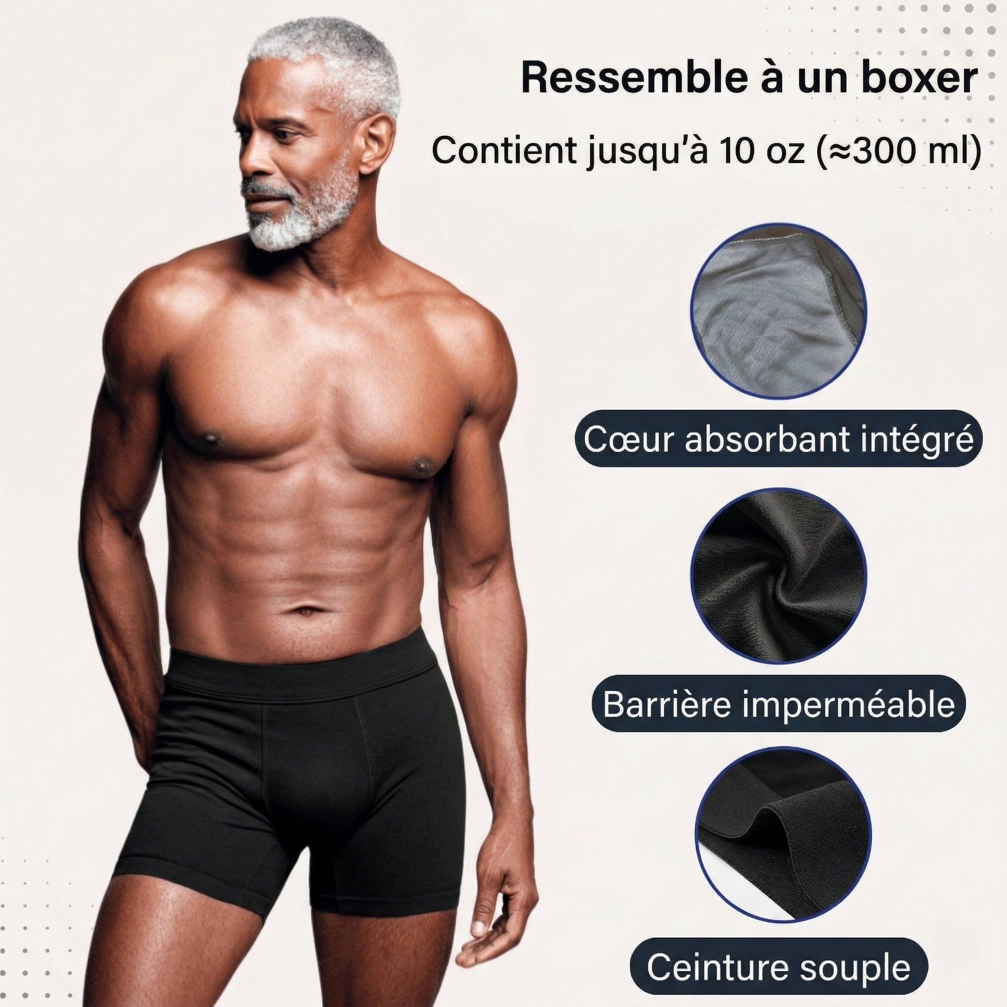 Boxer Serenis™️ Sous-vêtement absorbant discret contre les fuites urinaires